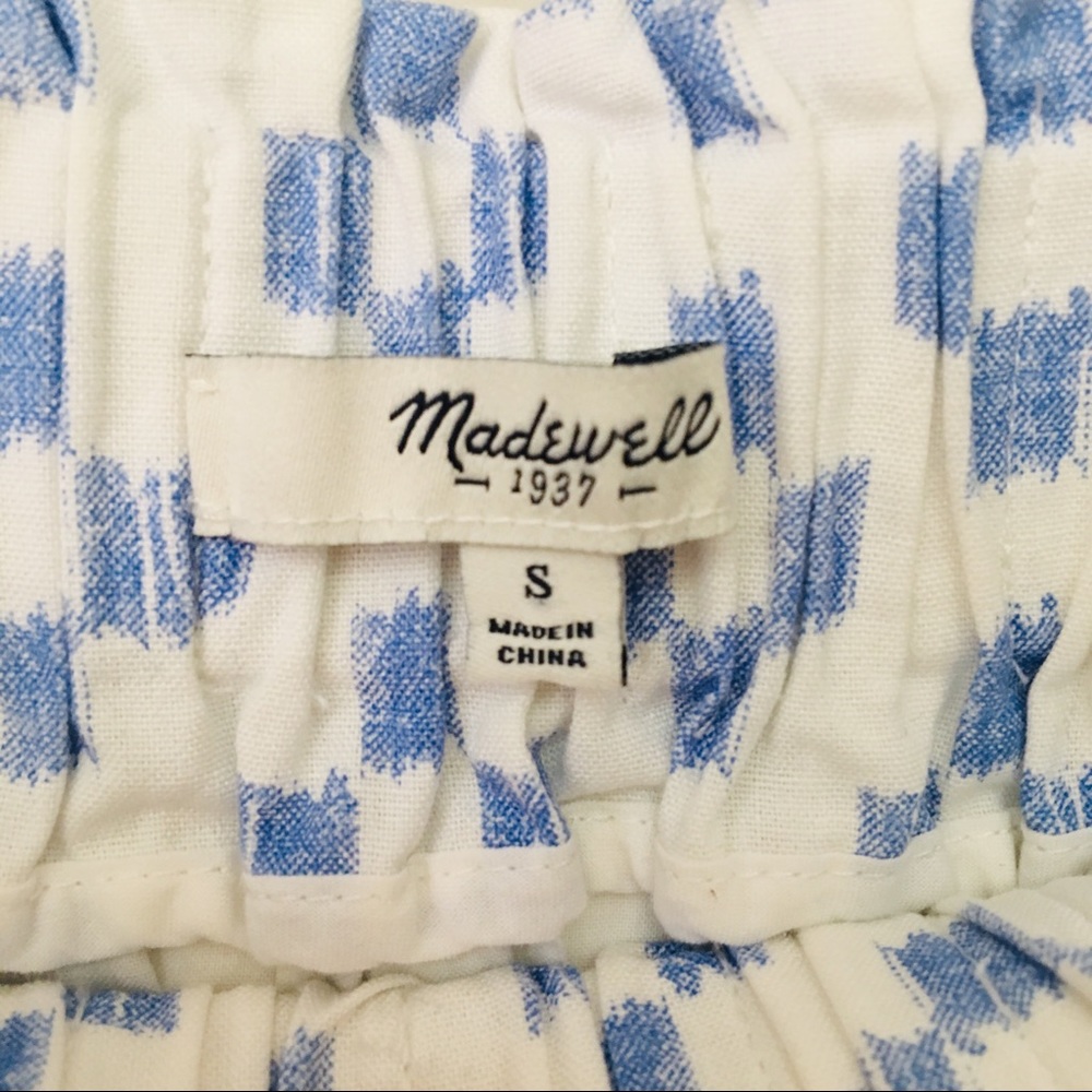Madewell Blue and White Cotton Skirt - Picture 2 of 4